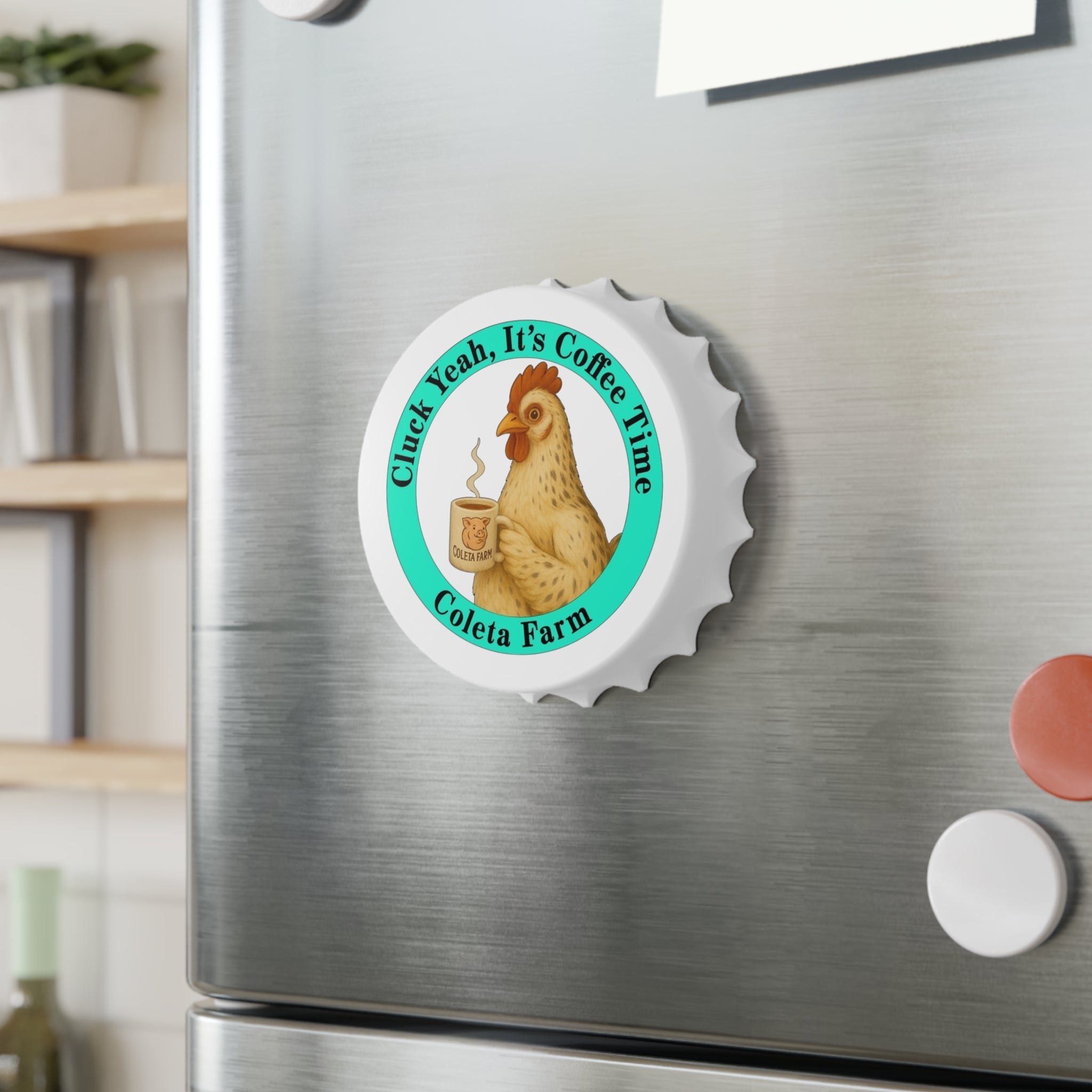 Farmhouse Chicken Bottle Opener | Fun Gift for Coffee Lovers | Cute Kitchen Decor | Collectible Bottle Cap Opener | Home Bar Accessory