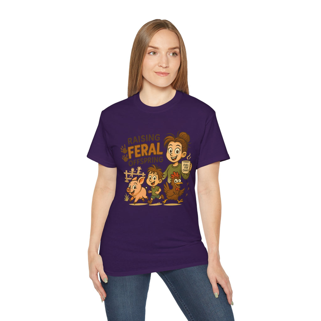 Feral Offspring Tee, Fun Unisex Shirt, Cute Animal Gift, Eco-Friendly Cotton T-Shirt, Perfect for Parents and Kids, Casual Wear