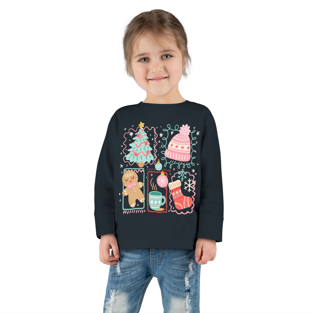 Cozy Holiday Toddler Tee, Christmas Shirt, Winter Long Sleeve, Cute Kids Apparel, Perfect Gift for Kids