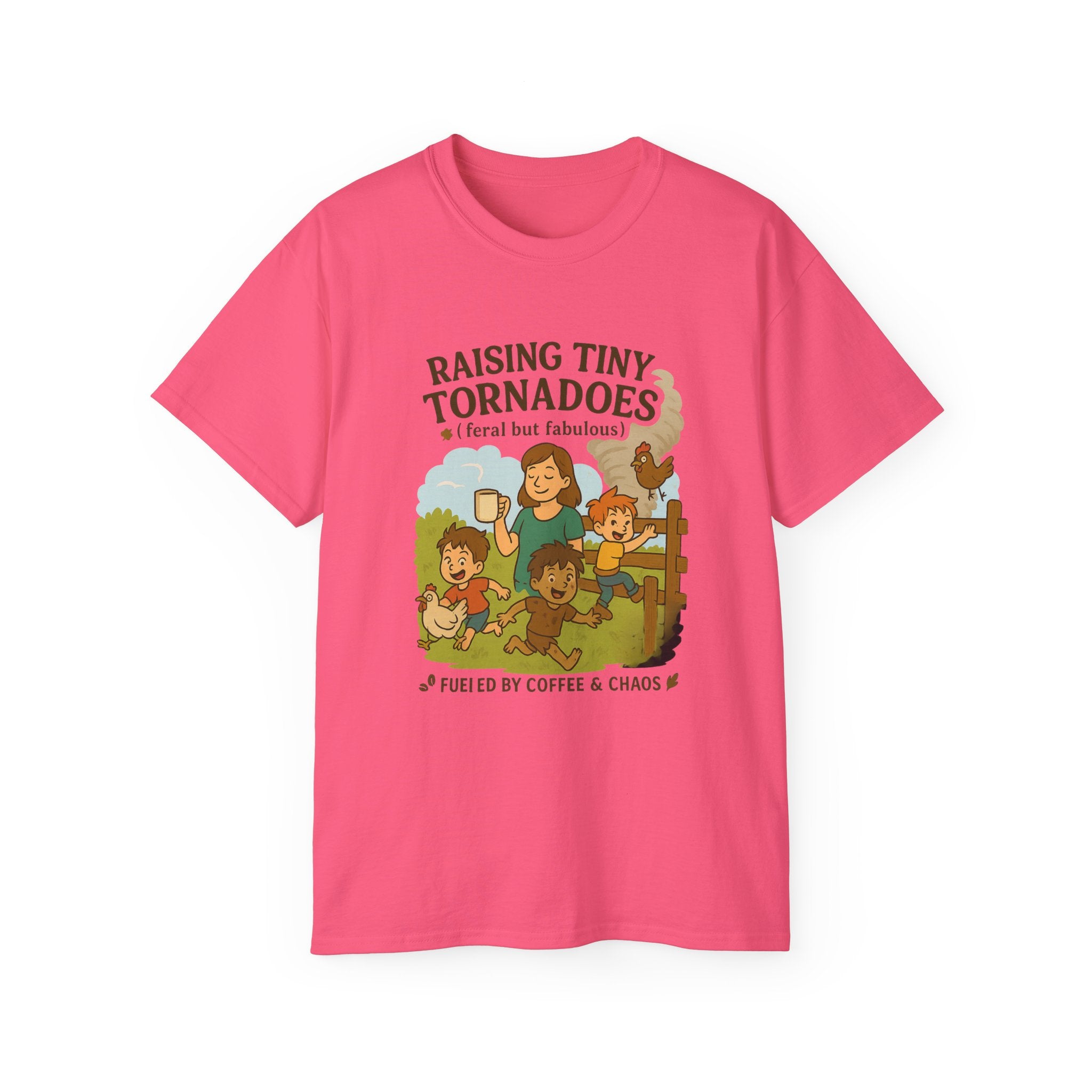 Unisex Ultra Cotton Tee: Raising Tiny Tornadoes, Fun Parenting Shirt, Coffee Lovers Gift, Family Humor T-Shirt, Fabulously Feral Kids [...]