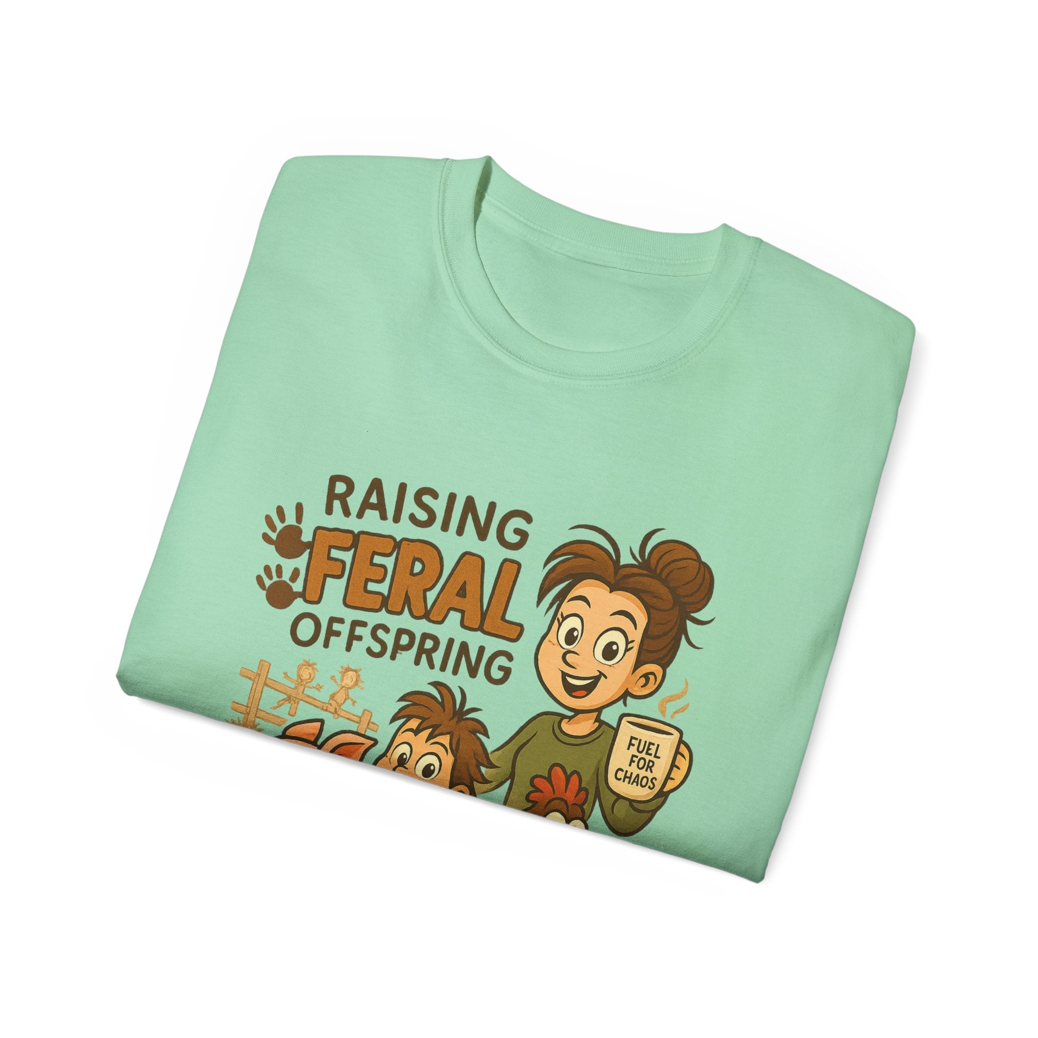 Feral Offspring Tee, Fun Unisex Shirt, Cute Animal Gift, Eco-Friendly Cotton T-Shirt, Perfect for Parents and Kids, Casual Wear