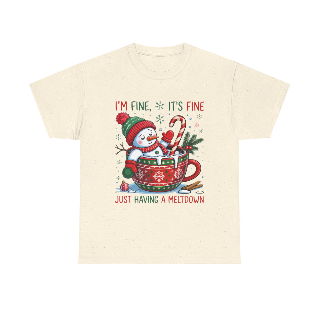 Snowman Meltdown Christmas Tee, Funny Tee, Holiday Gift, Winter Shirt, Unisex Cotton T-Shirt