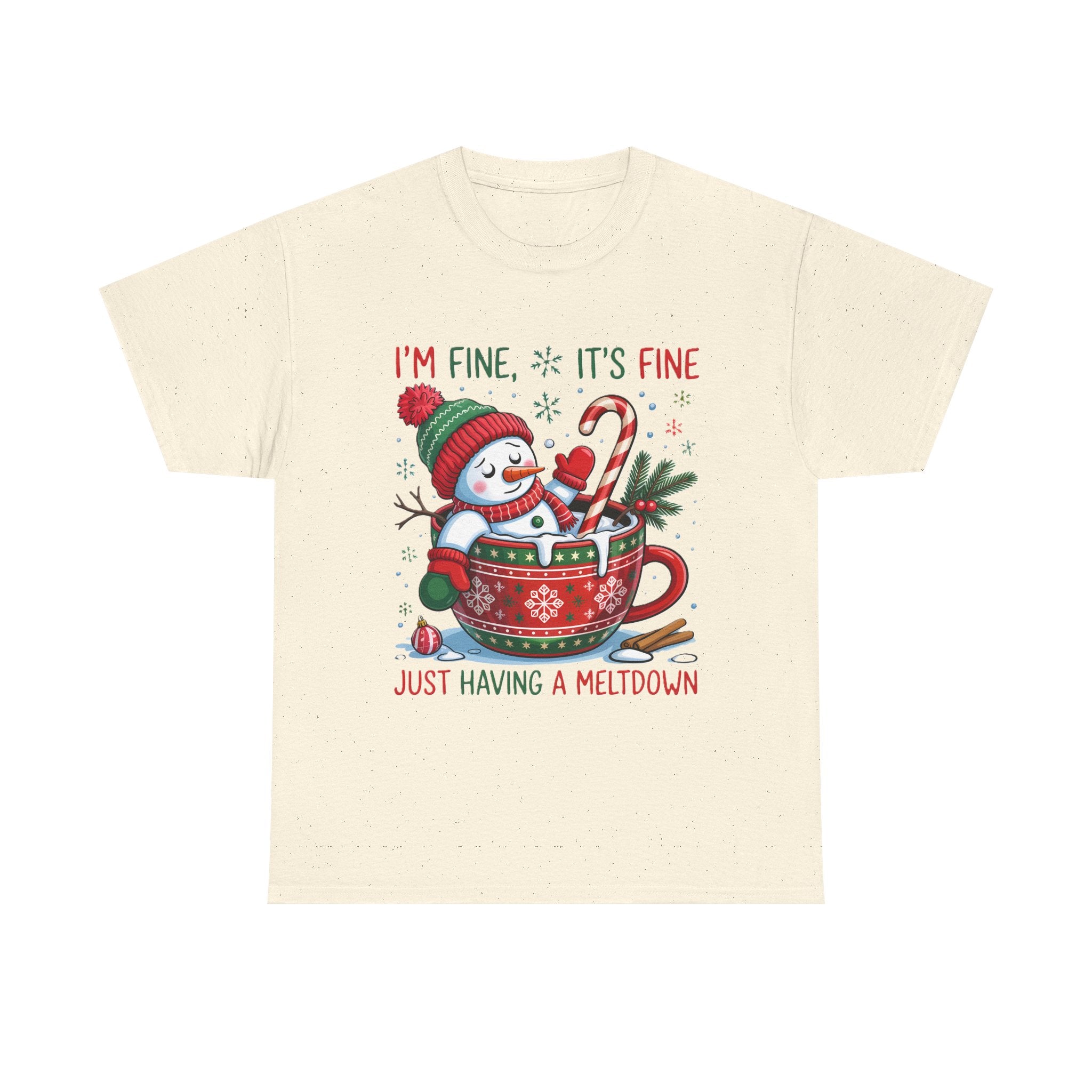 Snowman Meltdown Christmas Tee, Funny Tee, Holiday Gift, Winter Shirt, Unisex Cotton T-Shirt