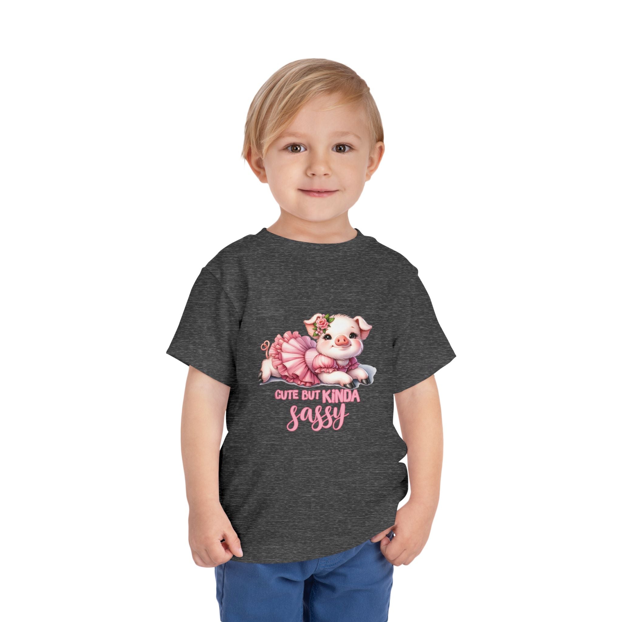Sassy Pig Toddler Tee, Cute Kids T-Shirt, Birthday Gift, Toddler Apparel, Funny Animal Shirt, Playful Baby Tee