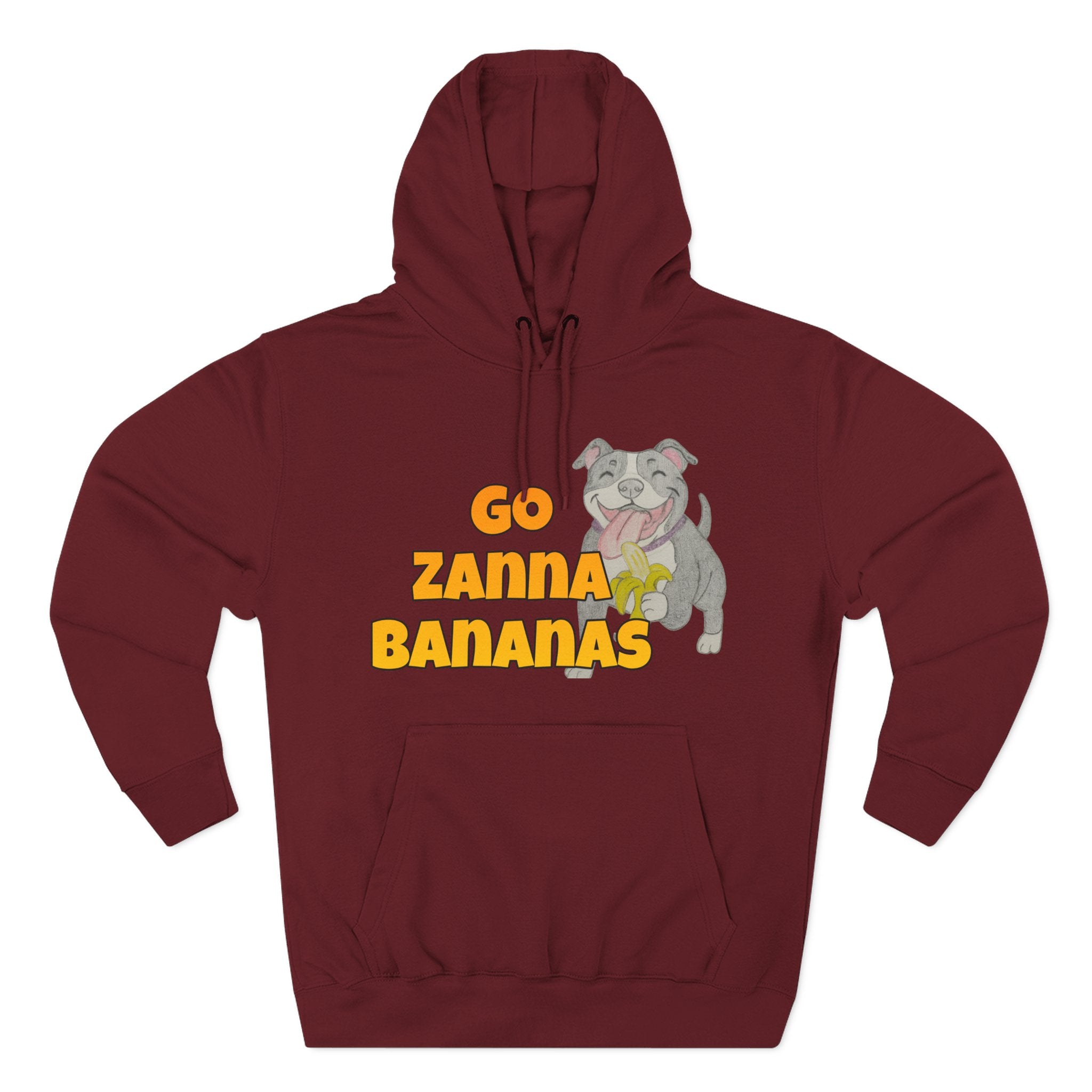Go Zanna Bananas Fleece Hoodie, Funny Pet Lover Gift, Cozy Sweatshirt for Dog Owners, Perfect for Casual Wear, Great for Birthdays
