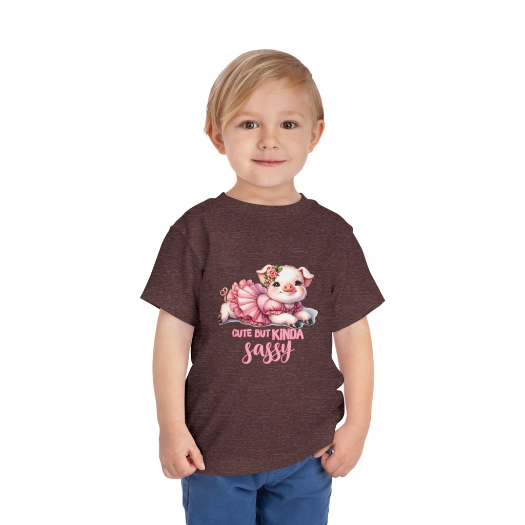 Sassy Pig Toddler Tee, Cute Kids T-Shirt, Birthday Gift, Toddler Apparel, Funny Animal Shirt, Playful Baby Tee