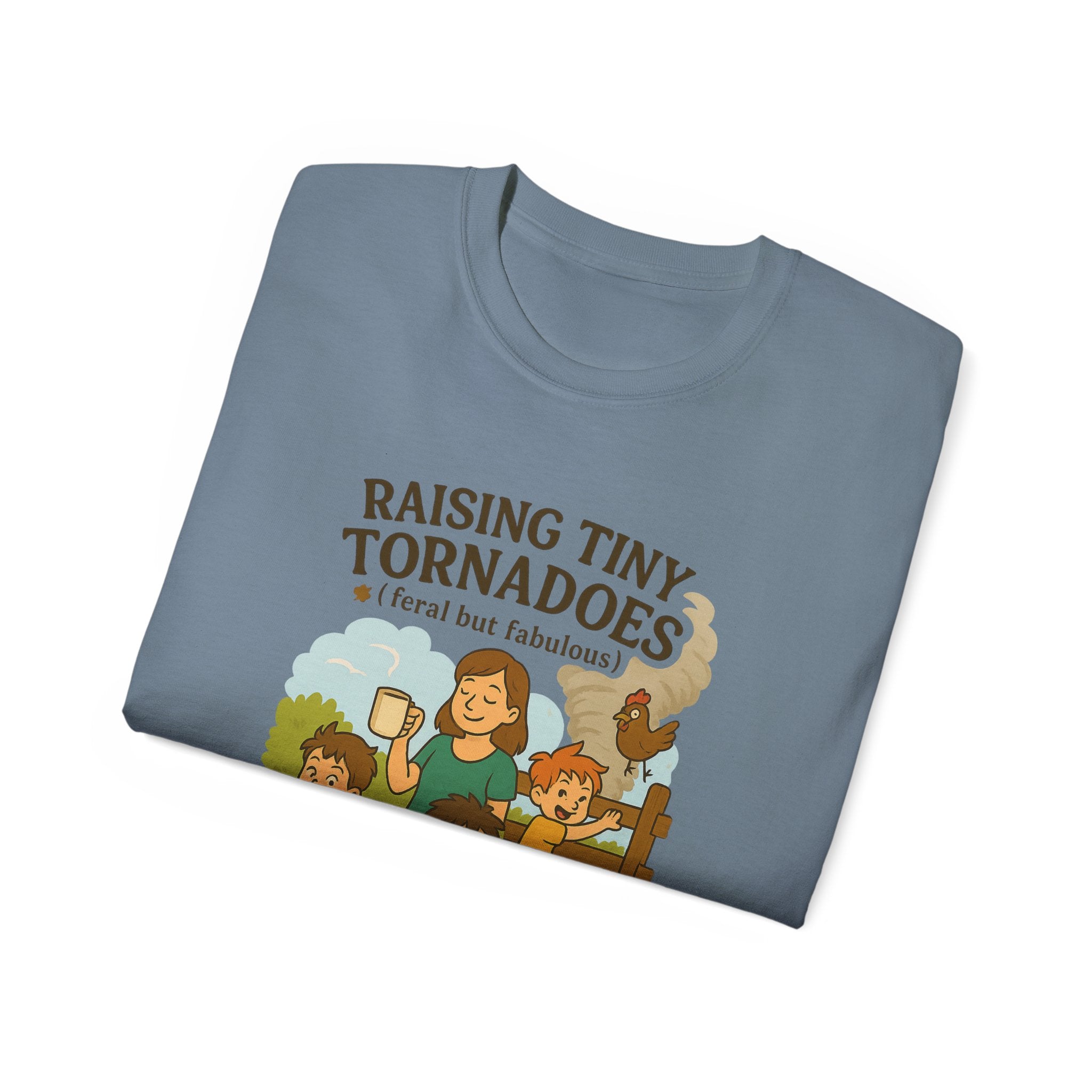 Unisex Ultra Cotton Tee: Raising Tiny Tornadoes, Fun Parenting Shirt, Coffee Lovers Gift, Family Humor T-Shirt, Fabulously Feral Kids [...]