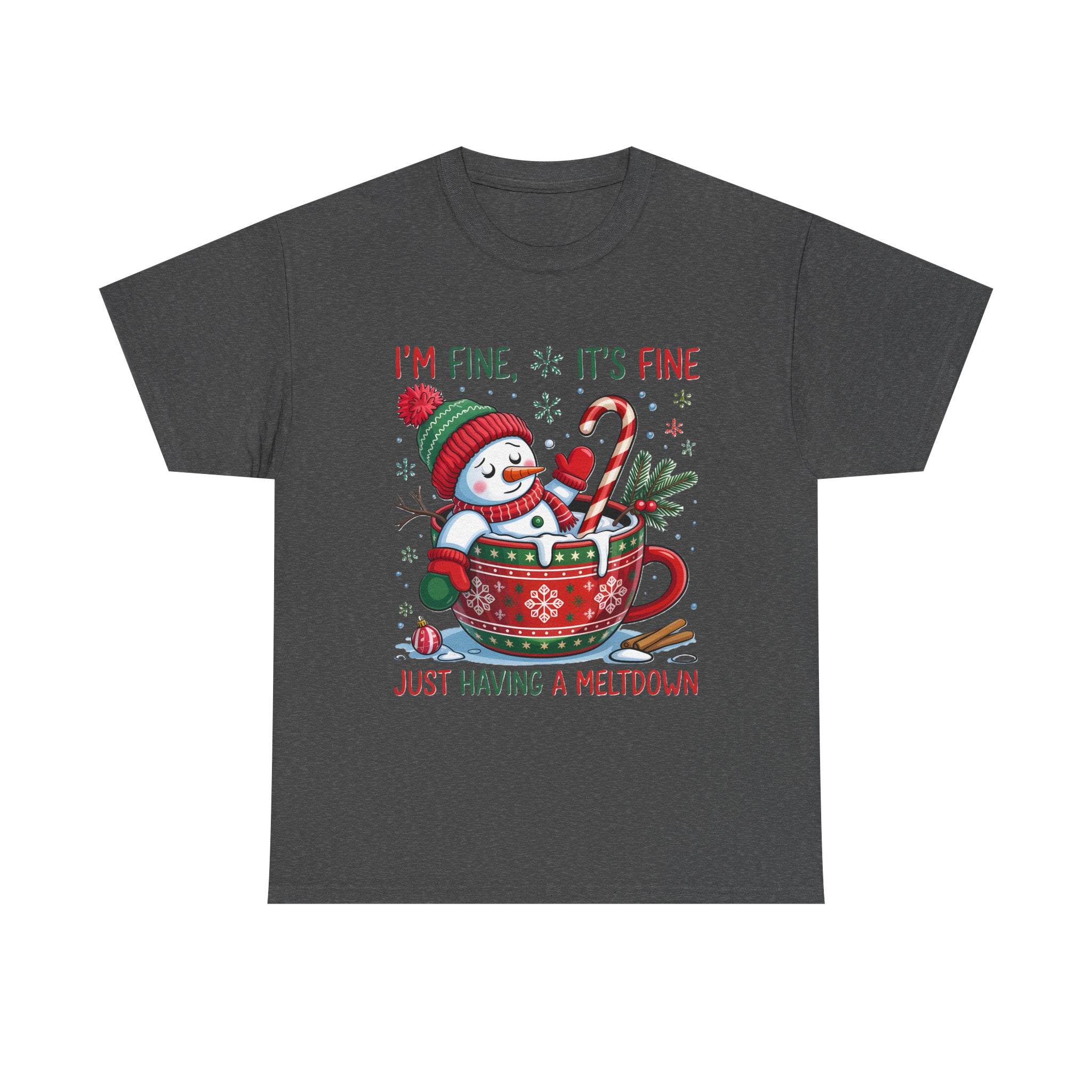 Snowman Meltdown Christmas Tee, Funny Tee, Holiday Gift, Winter Shirt, Unisex Cotton T-Shirt