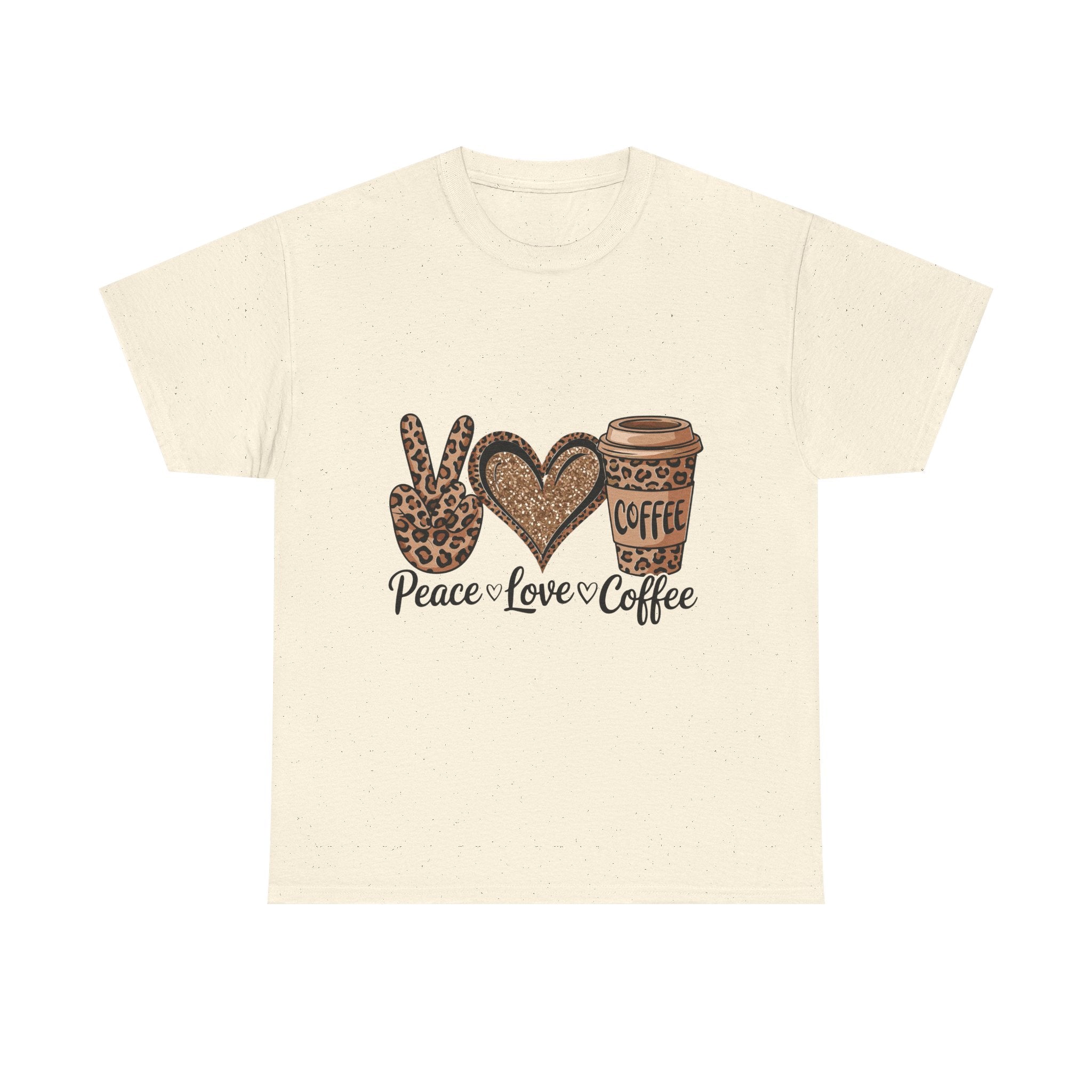Peace, Love, Coffee Unisex Tee | Cozy Graphic Tee for Coffee Lovers