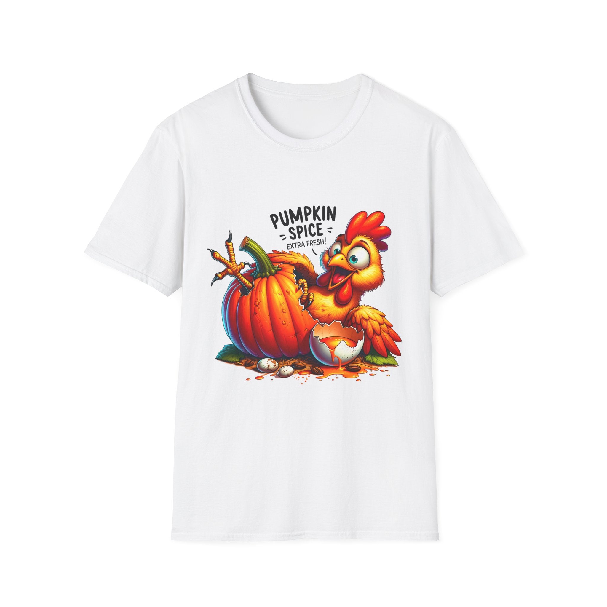 Pumpkin Spice Chicken T-Shirt, Fall Tees, Funny Halloween Shirt, Unisex Graphic Tee, Autumn Apparel, Gift for Thanksgiving