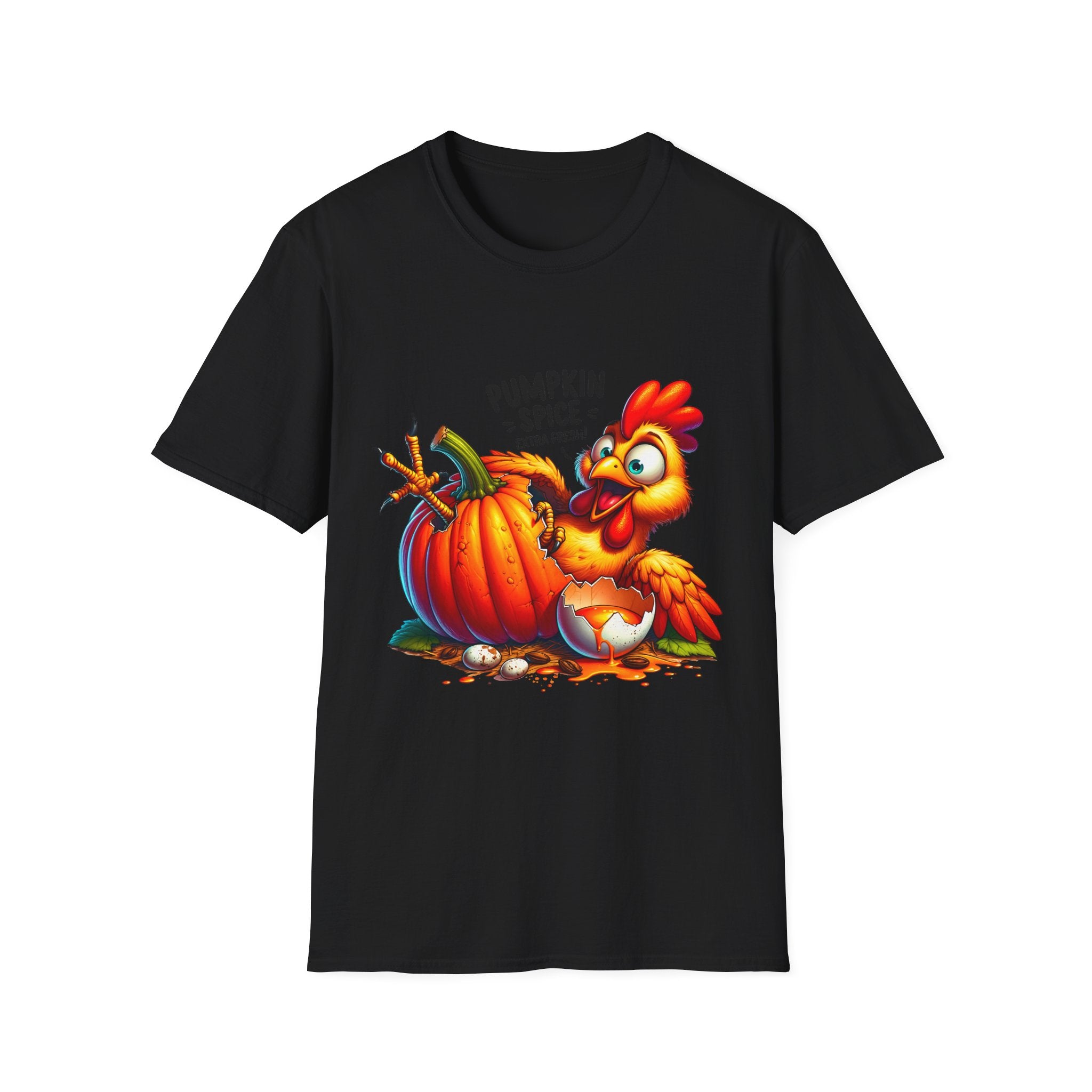 Pumpkin Spice Chicken T-Shirt, Fall Tees, Funny Halloween Shirt, Unisex Graphic Tee, Autumn Apparel, Gift for Thanksgiving