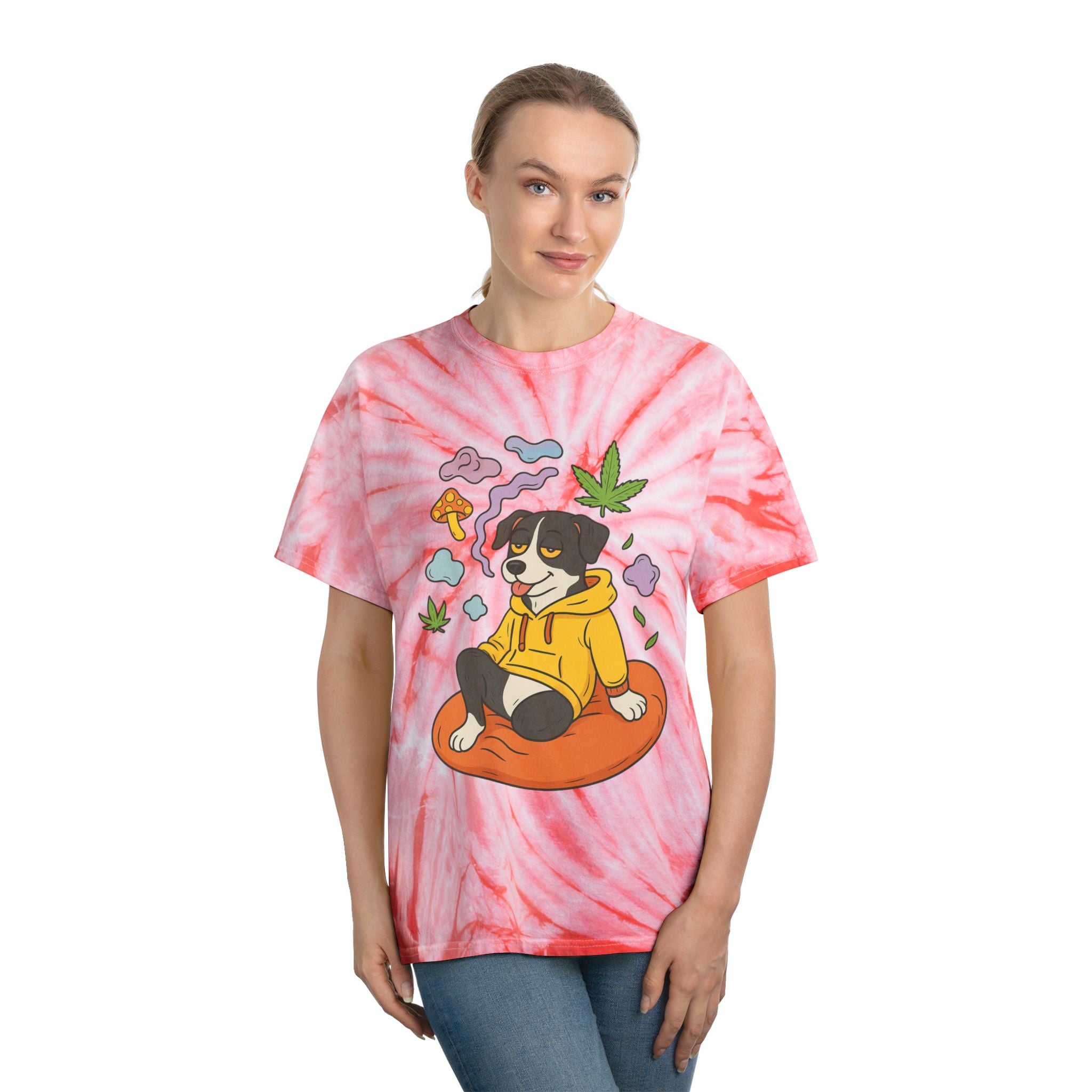 Chill Tie-Dye Tee, Cozy Fun Shirt, Summer Vibes Tee, Casual Streetwear, Unique Graphic Tee, Perfect Gift for Dog Lovers