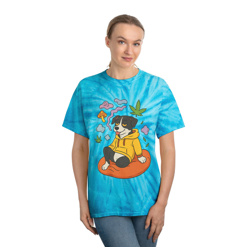 Chill Tie-Dye Tee, Cozy Fun Shirt, Summer Vibes Tee, Casual Streetwear, Unique Graphic Tee, Perfect Gift for Dog Lovers
