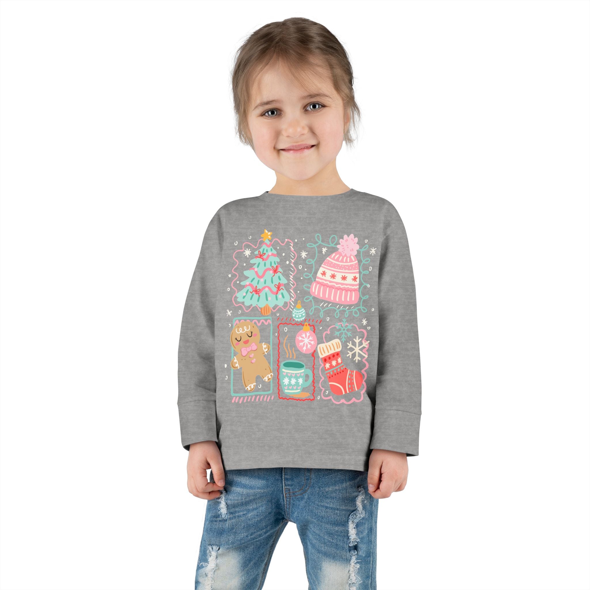 Cozy Holiday Toddler Tee, Christmas Shirt, Winter Long Sleeve, Cute Kids Apparel, Perfect Gift for Kids