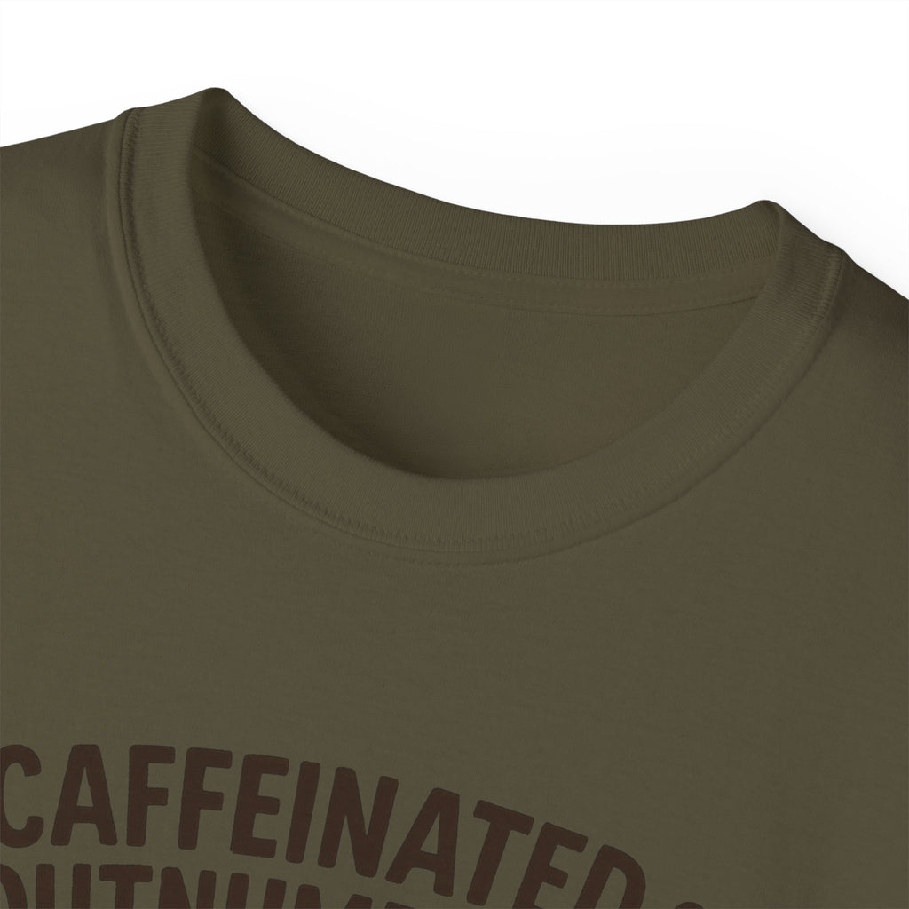 Caffeinated & Outnumbered Tee, Mom Life Shirt, Funny Parenting Tee, Gifts for Moms, Family Humor T-Shirt, Cute Kids Design