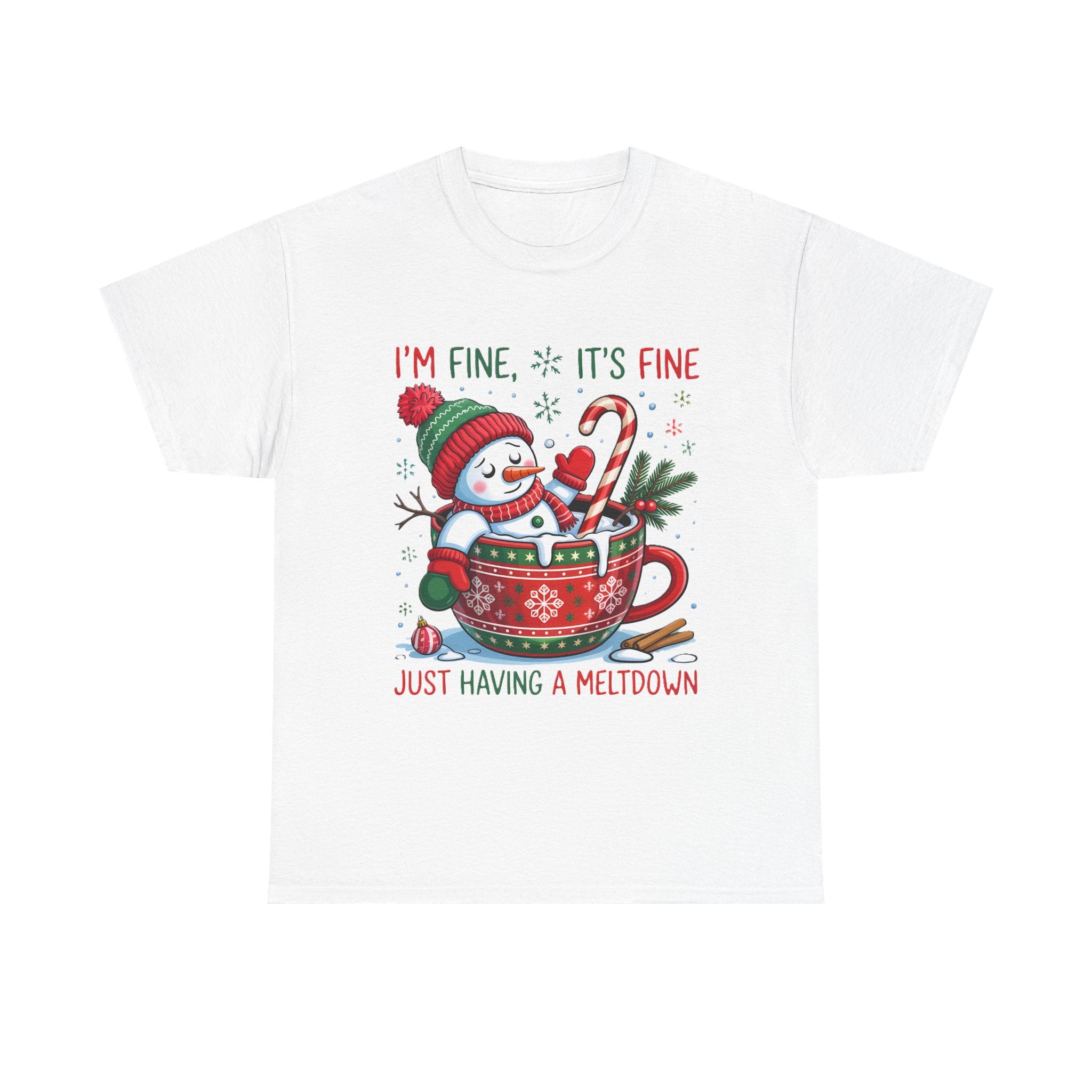 Snowman Meltdown Christmas Tee, Funny Tee, Holiday Gift, Winter Shirt, Unisex Cotton T-Shirt