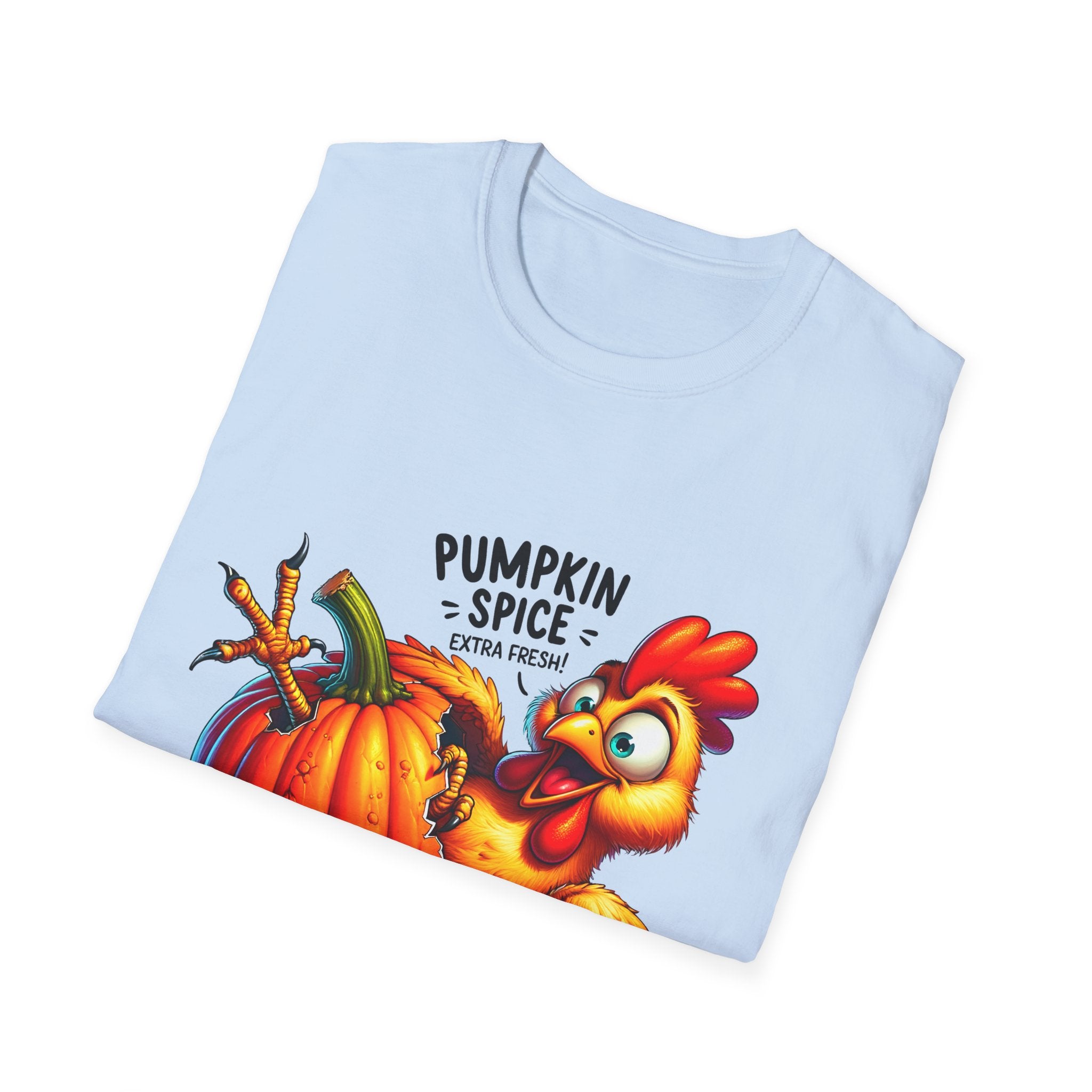 Pumpkin Spice Chicken T-Shirt, Fall Tees, Funny Halloween Shirt, Unisex Graphic Tee, Autumn Apparel, Gift for Thanksgiving