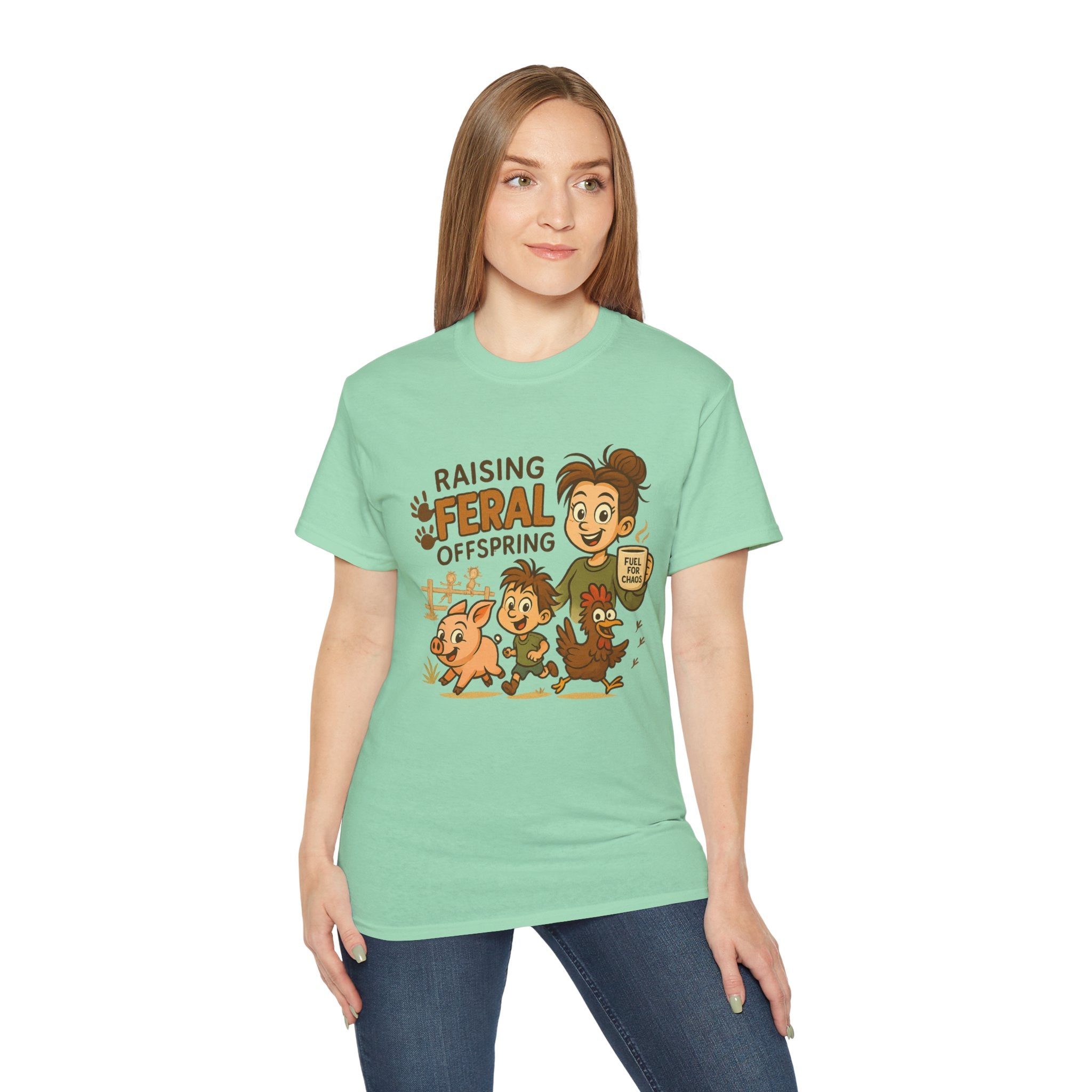 Feral Offspring Tee, Fun Unisex Shirt, Cute Animal Gift, Eco-Friendly Cotton T-Shirt, Perfect for Parents and Kids, Casual Wear