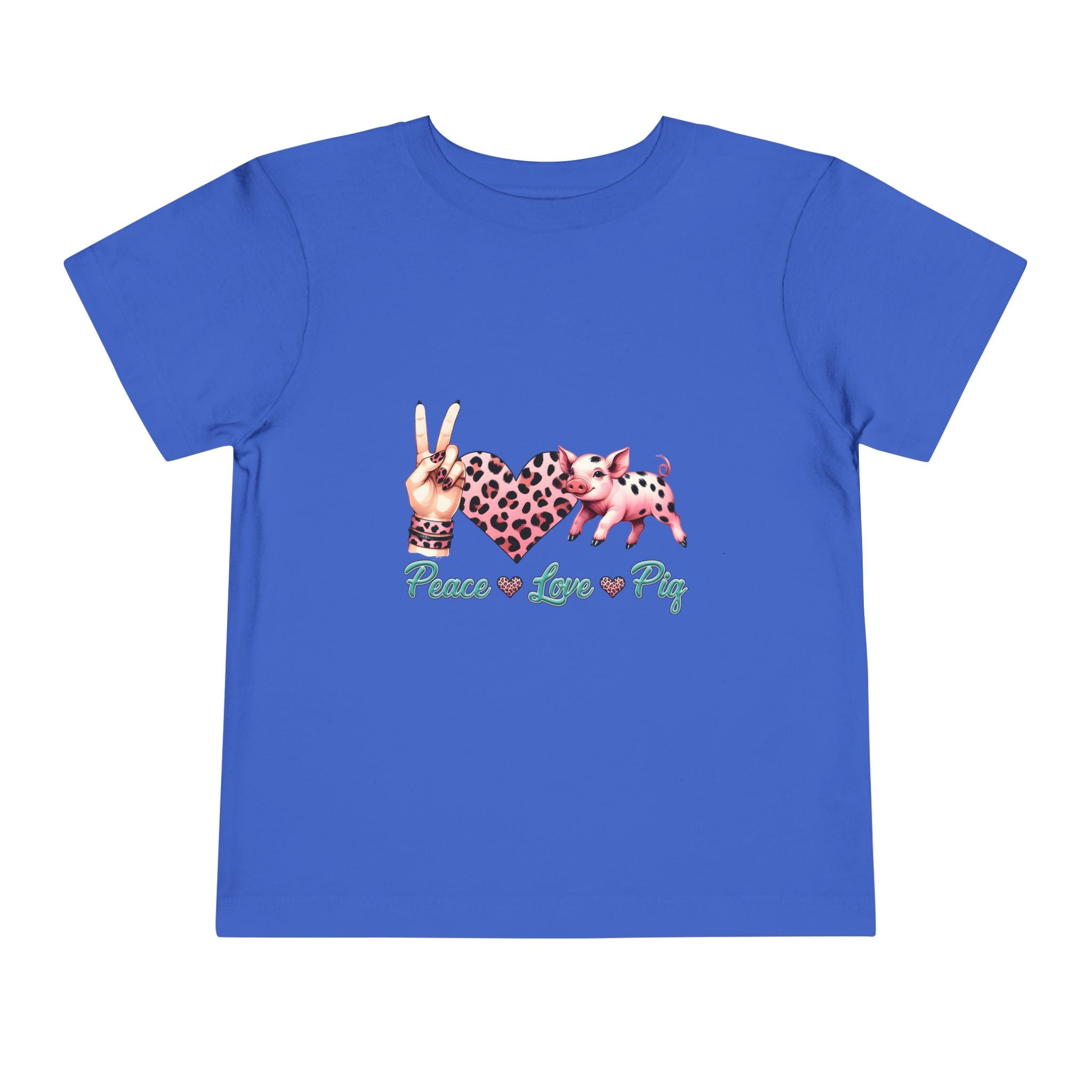 Toddler Peace, Love & Pig Tee, Cute Kid's T-Shirt, Animal Lovers Gift, Birthday Outfit, Playful Graphic Tee