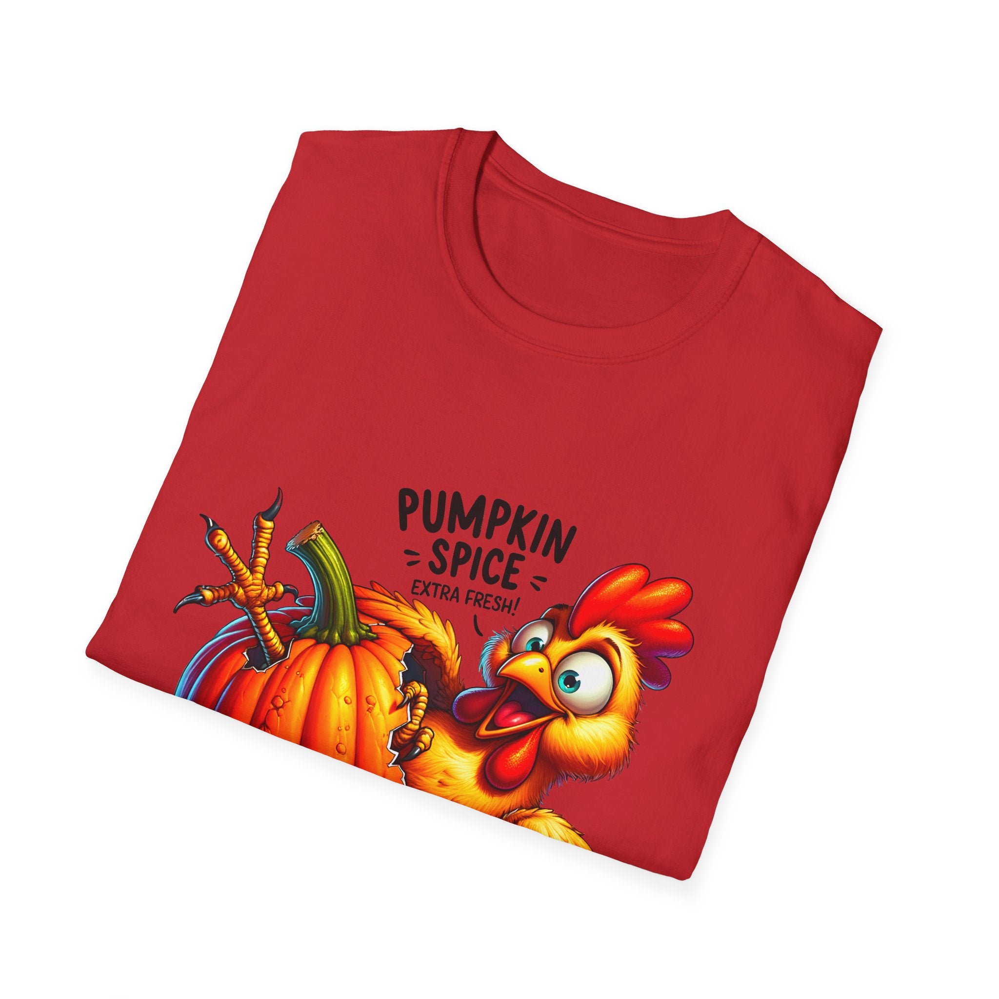 Pumpkin Spice Chicken T-Shirt, Fall Tees, Funny Halloween Shirt, Unisex Graphic Tee, Autumn Apparel, Gift for Thanksgiving