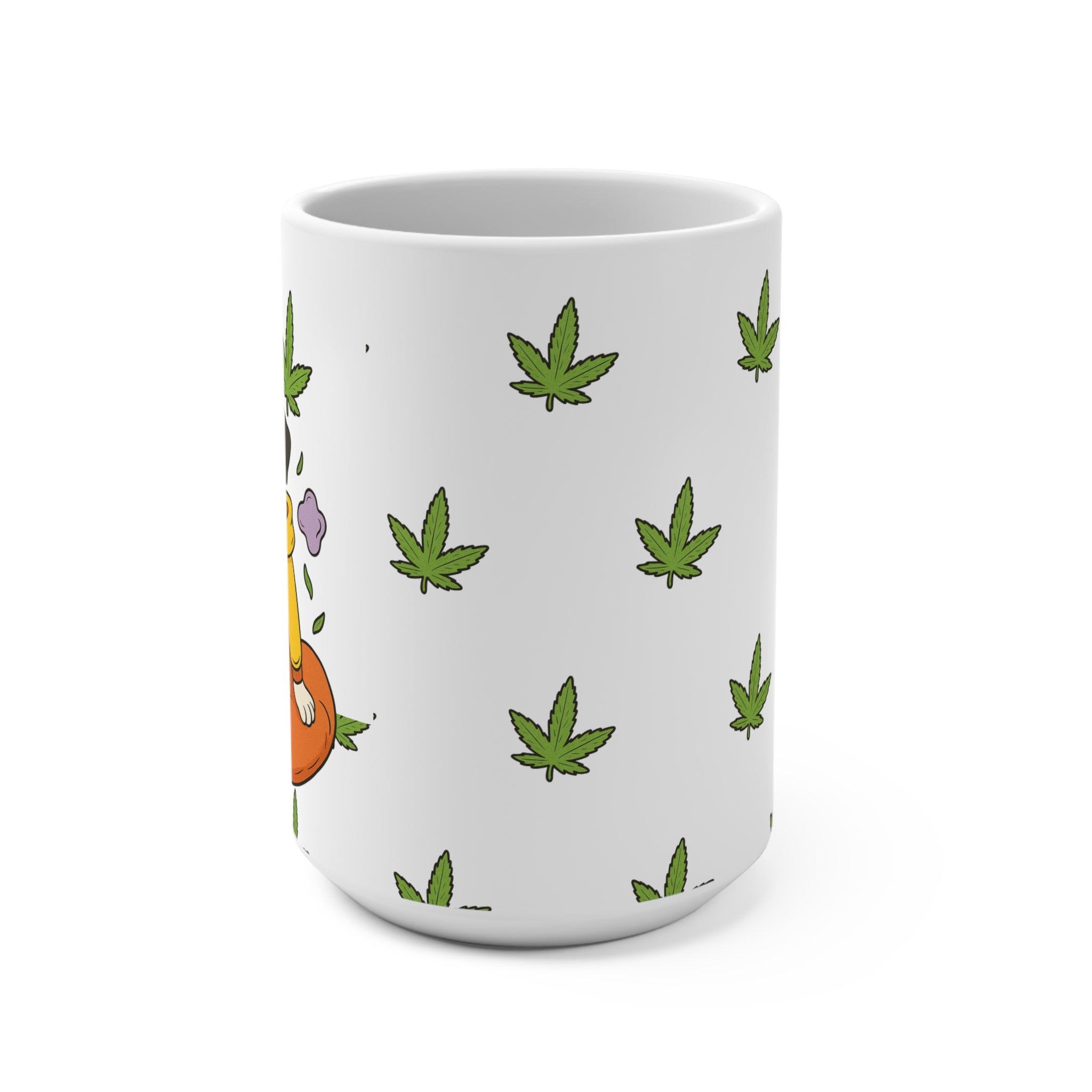 Colorful Cannabis Leaf Mug - 15oz Ceramic Coffee Cup for Weed Lovers, Stoner Gift, Festival Use, Home or Office Decor, Nature Vibe