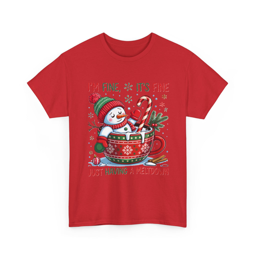 Snowman Meltdown Christmas Tee, Funny Tee, Holiday Gift, Winter Shirt, Unisex Cotton T-Shirt
