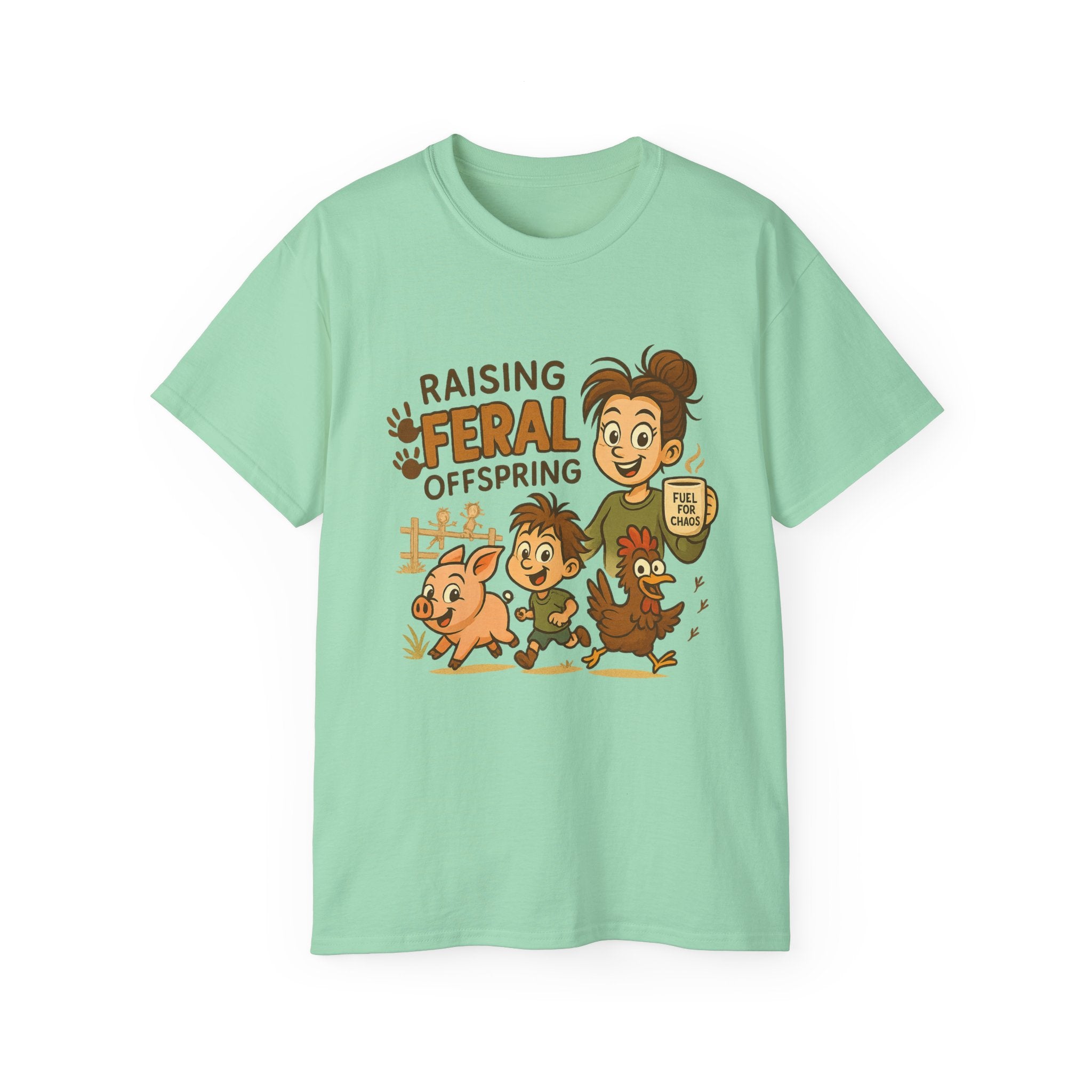 Feral Offspring Tee, Fun Unisex Shirt, Cute Animal Gift, Eco-Friendly Cotton T-Shirt, Perfect for Parents and Kids, Casual Wear