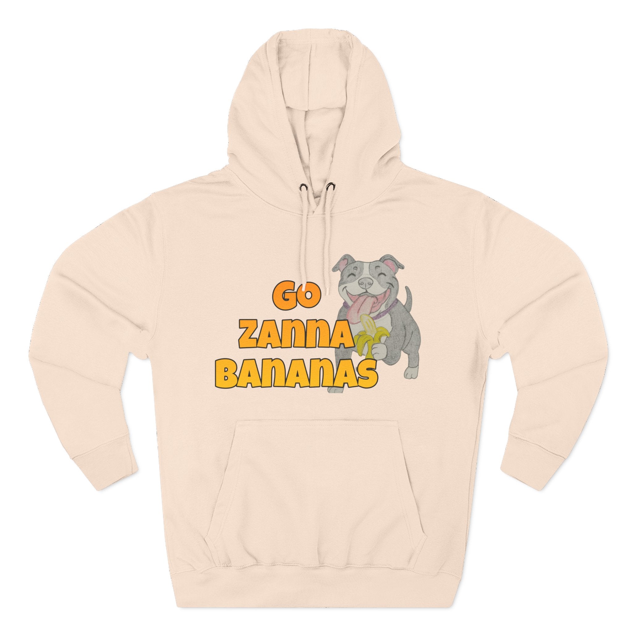 Go Zanna Bananas Fleece Hoodie, Funny Pet Lover Gift, Cozy Sweatshirt for Dog Owners, Perfect for Casual Wear, Great for Birthdays