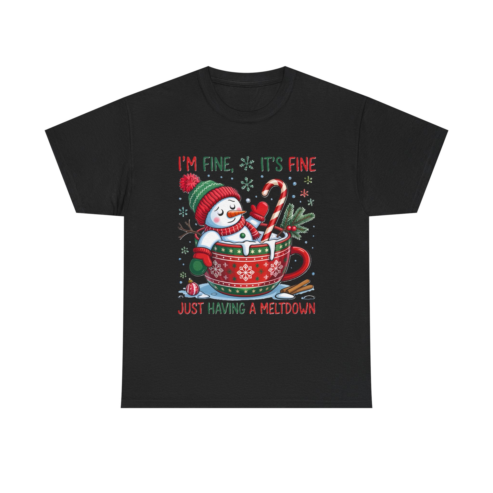 Snowman Meltdown Christmas Tee, Funny Tee, Holiday Gift, Winter Shirt, Unisex Cotton T-Shirt