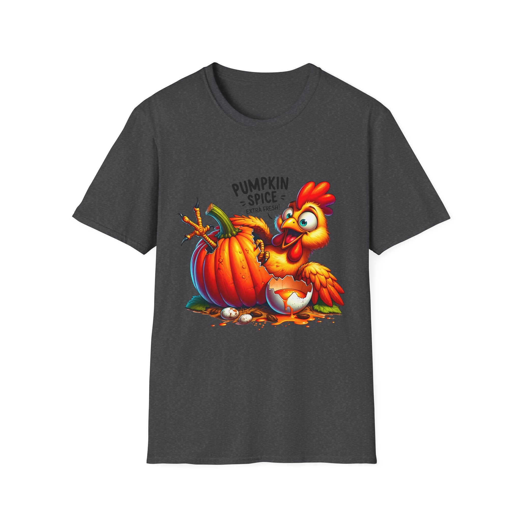 Pumpkin Spice Chicken T-Shirt, Fall Tees, Funny Halloween Shirt, Unisex Graphic Tee, Autumn Apparel, Gift for Thanksgiving