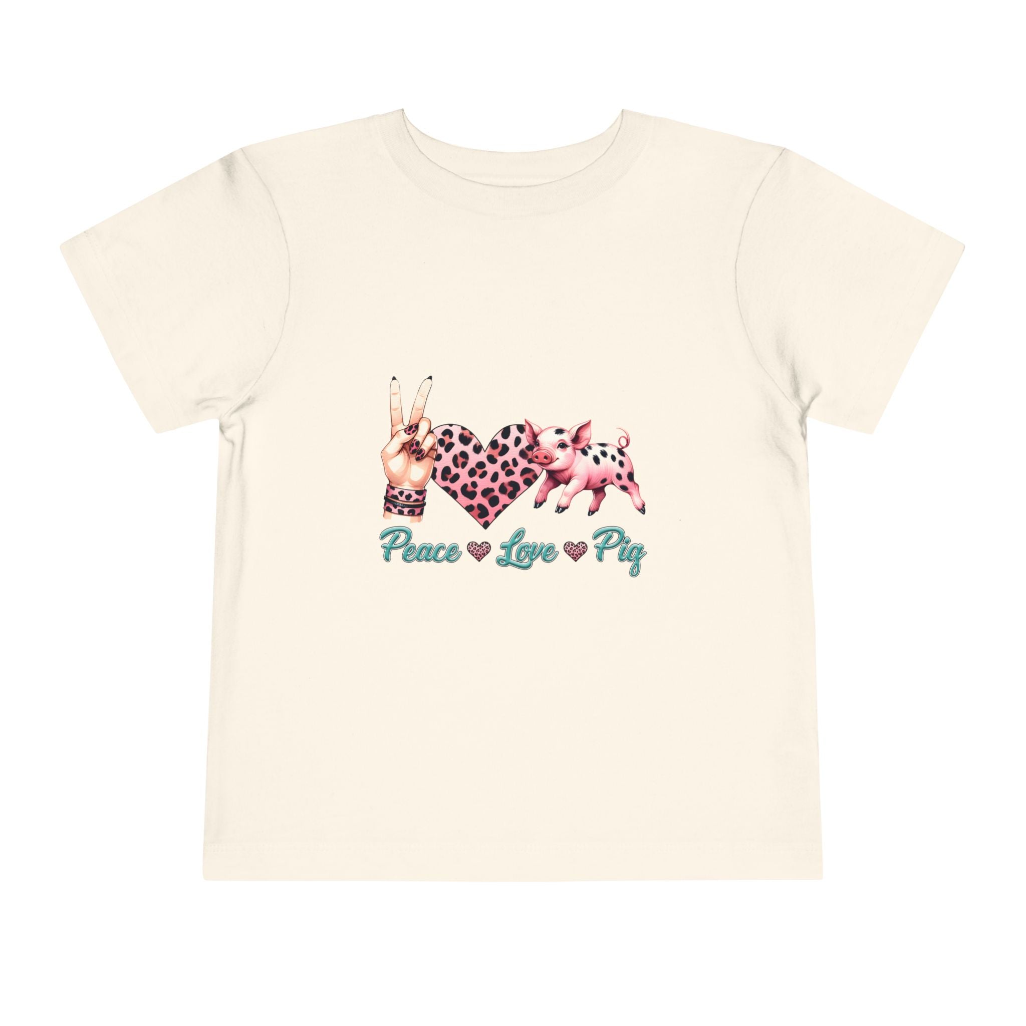 Toddler Peace, Love & Pig Tee, Cute Kid's T-Shirt, Animal Lovers Gift, Birthday Outfit, Playful Graphic Tee