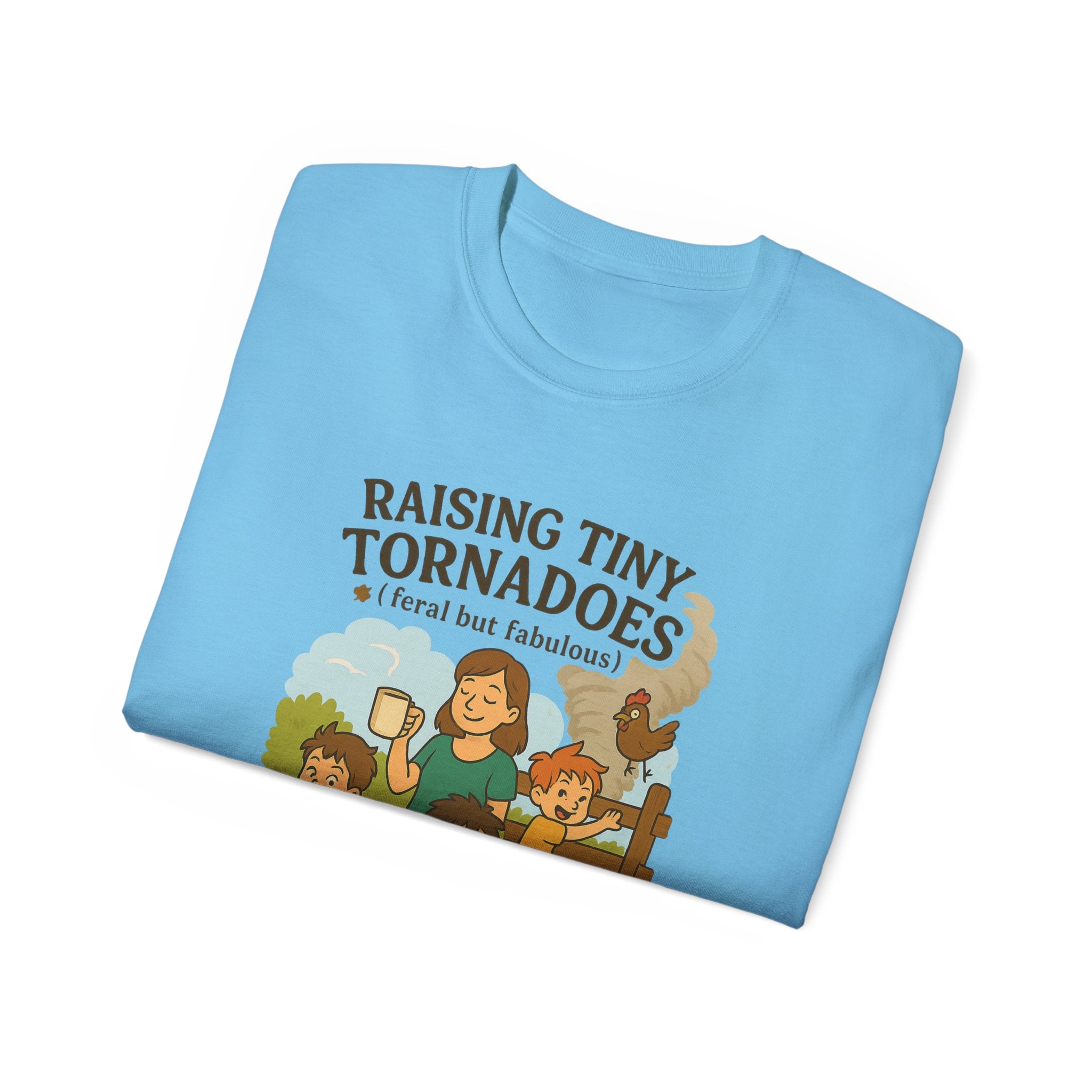 Unisex Ultra Cotton Tee: Raising Tiny Tornadoes, Fun Parenting Shirt, Coffee Lovers Gift, Family Humor T-Shirt, Fabulously Feral Kids [...]