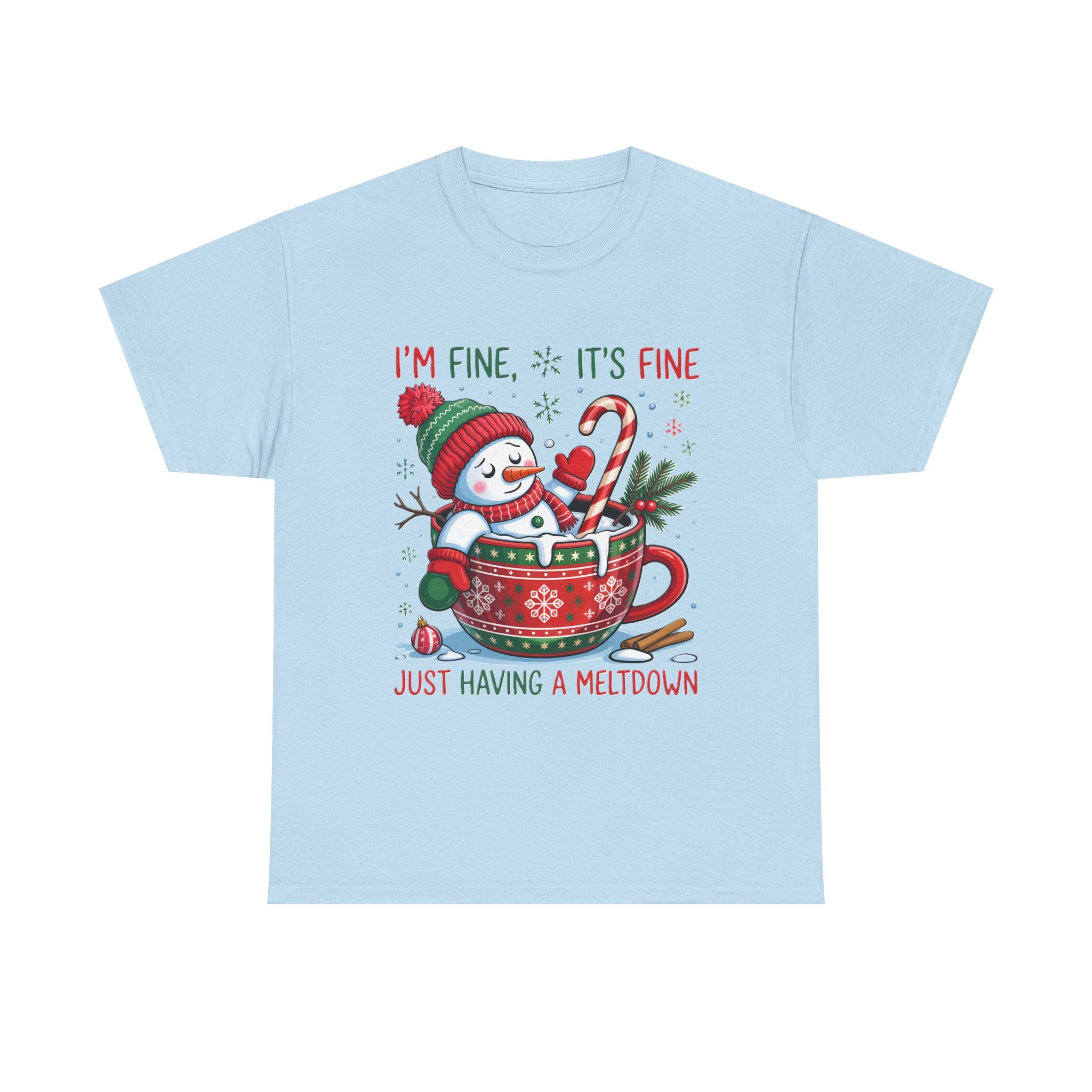 Snowman Meltdown Christmas Tee, Funny Tee, Holiday Gift, Winter Shirt, Unisex Cotton T-Shirt