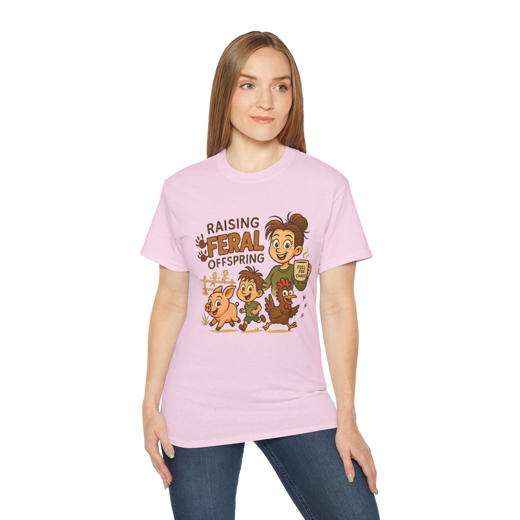 Feral Offspring Tee, Fun Unisex Shirt, Cute Animal Gift, Eco-Friendly Cotton T-Shirt, Perfect for Parents and Kids, Casual Wear