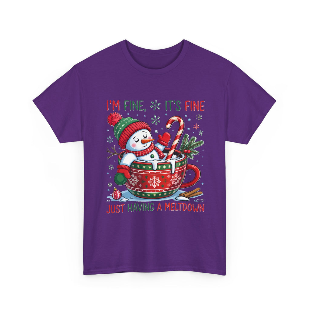 Snowman Meltdown Christmas Tee, Funny Tee, Holiday Gift, Winter Shirt, Unisex Cotton T-Shirt
