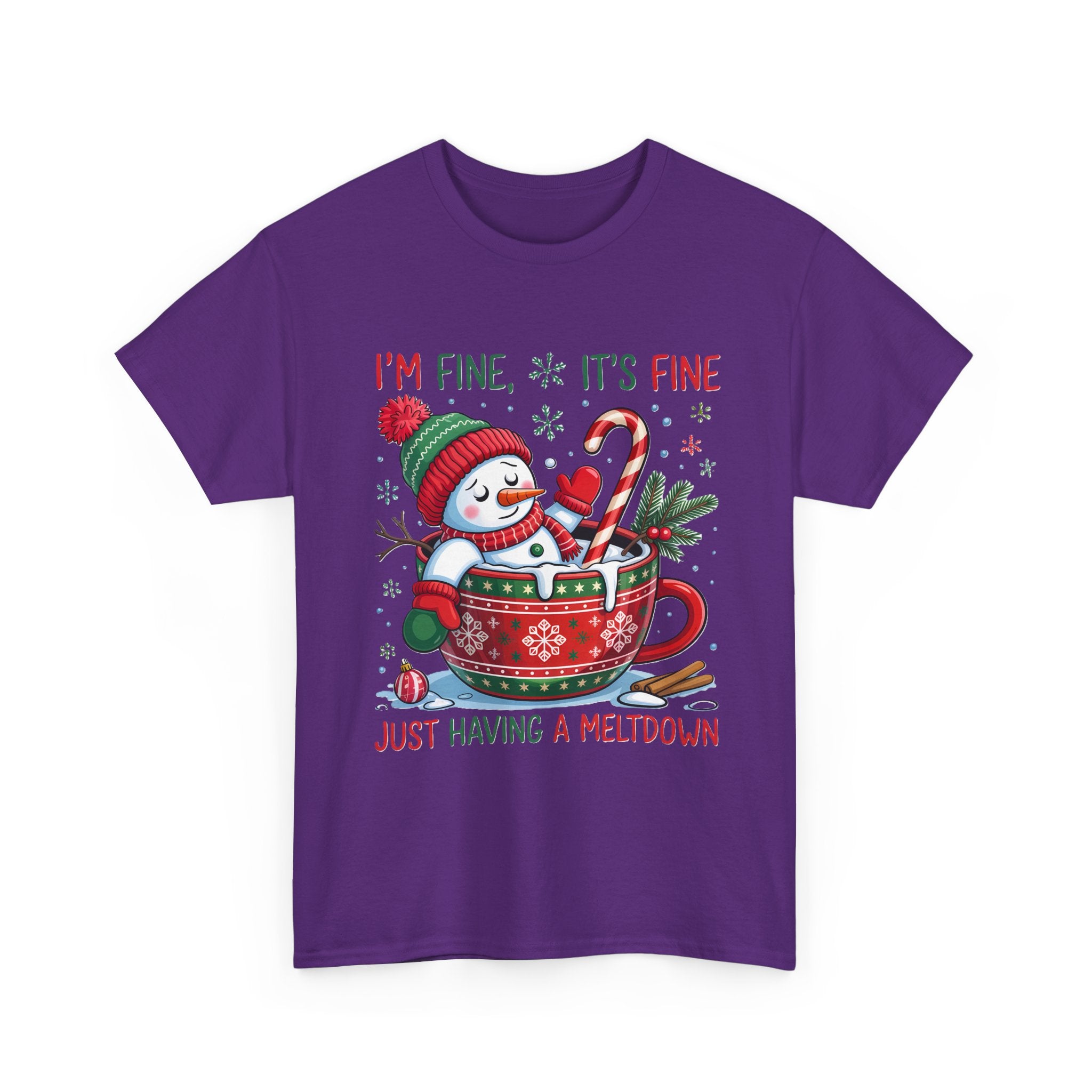 Snowman Meltdown Christmas Tee, Funny Tee, Holiday Gift, Winter Shirt, Unisex Cotton T-Shirt