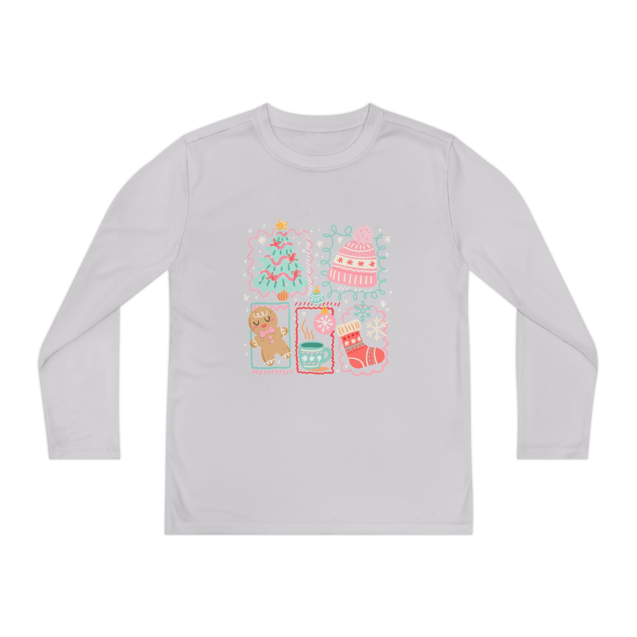 Youth Long Sleeve Christmas Tee, Holiday Shirt for Kids, Cozy Winter Apparel, Gift Idea for Christmas & Birthdays, Festive Clothing